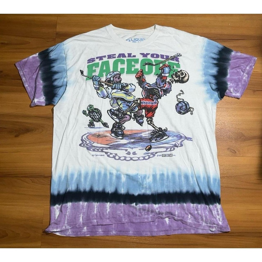 Vintage Liquid Blue Grateful Dead Tie Dye Crewneck T-Shirt